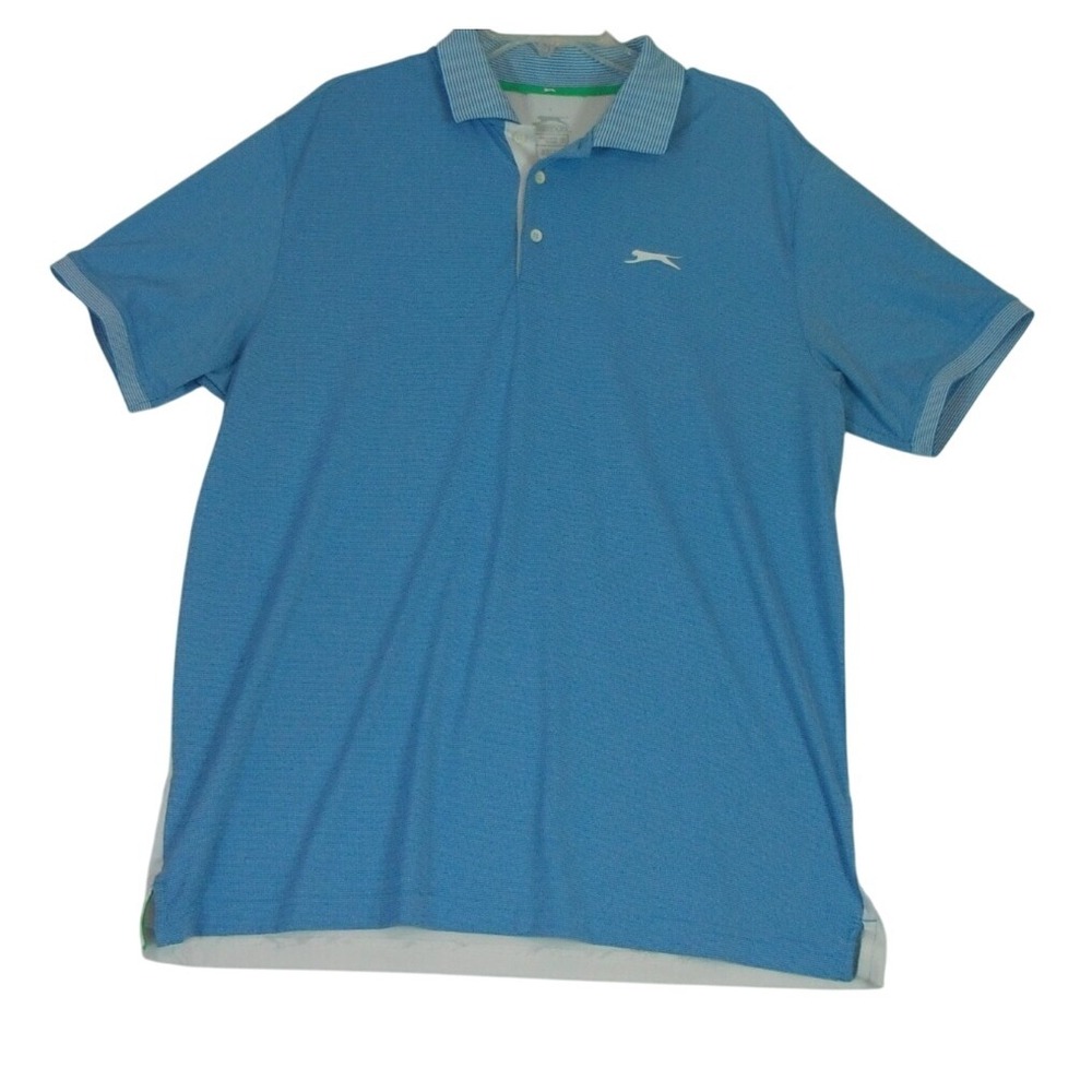 SLAZENGER Performance Golf‎ Polo Shirt Men's XL Blue Comfort Classic